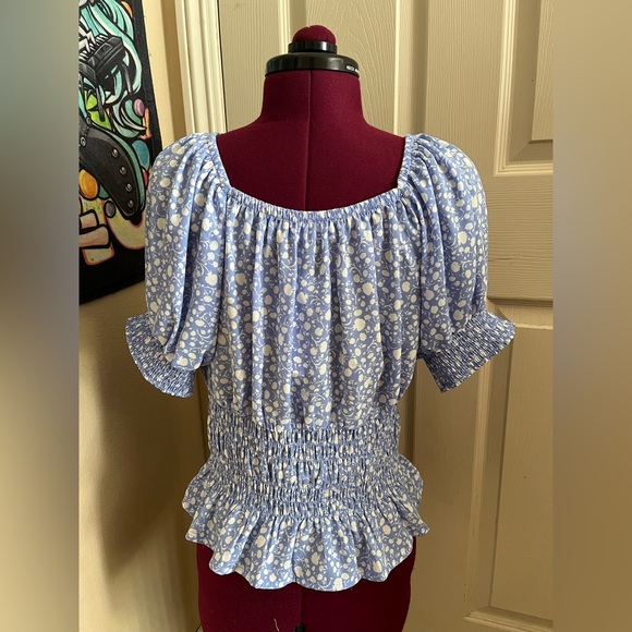 Sienna Sky Women’s Blue Print Blouse Top Brand New - Picture 2 of 5